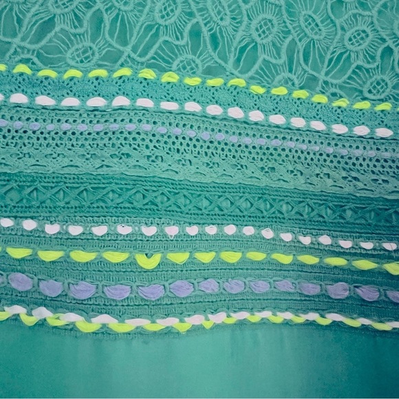 Anthropologie Bl^nk London Sunshine Peasant Lace Embroidery Vibrant Blouse Chic - Picture 9 of 15